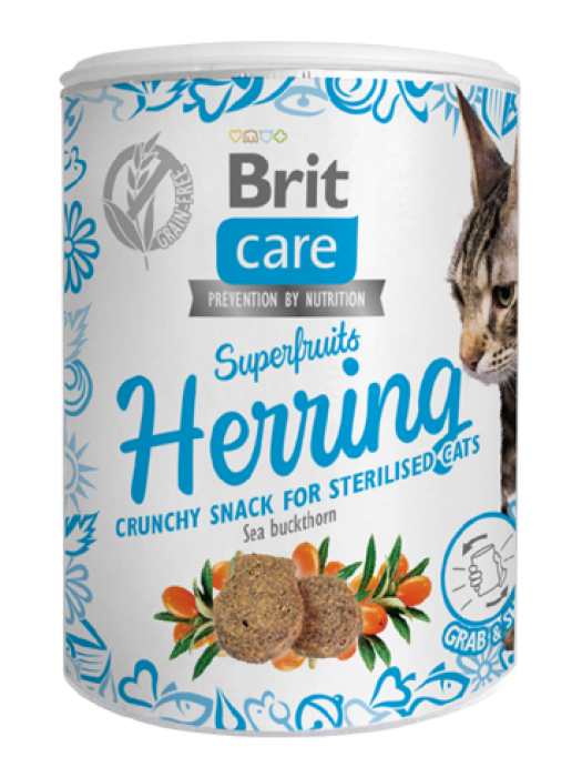 BRIT CARE SUPERFRUITS HERRING STERILISED CATS 100GR