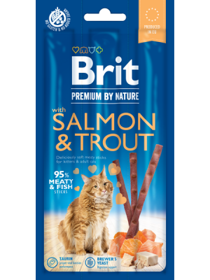 BRIT PREMIUM CAT STICKS SALMON & TROUT 3ΤΜΧ