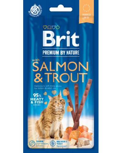 BRIT PREMIUM CAT STICKS SALMON & TROUT 3ΤΜΧ