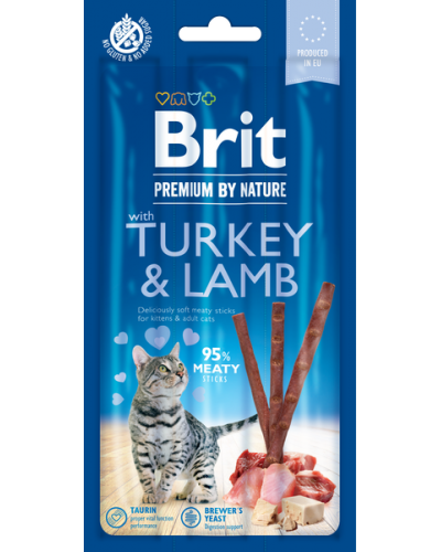 BRIT PREMIUM CAT STICKS TURKEY & LAMB 3ΤΜΧ