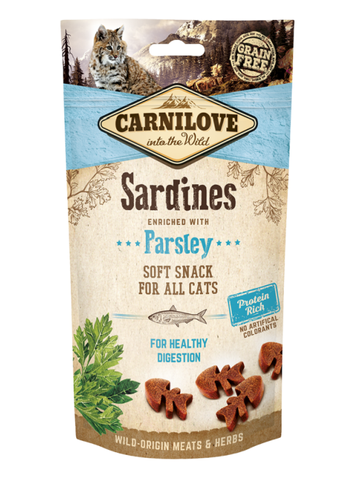 CARNILOVE SNACK SOFT SARDINE WITH PARSLEY 50GR