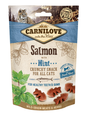 CARNILOVE SNACK FRESH & CRUNCH SALMON WITH MINT 50GR