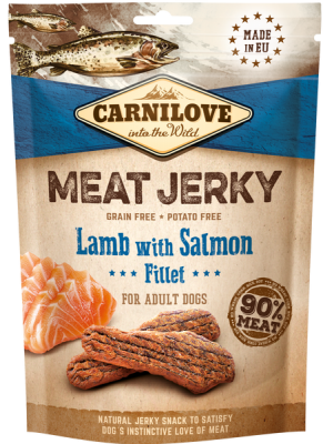 CARNILOVE DOG SNACK MEAT JERKY LAMB with SALMON FILLET 100gr