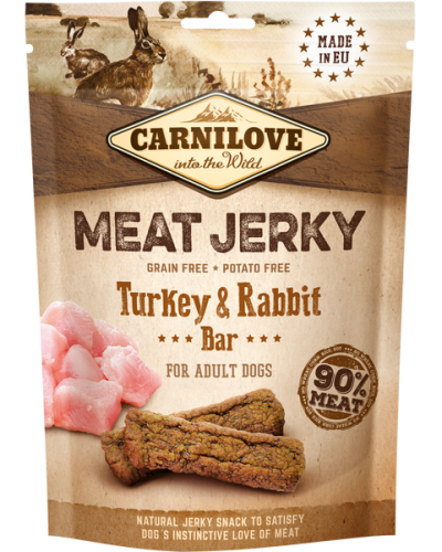 CARNILOVE DOG SNACK MEAT JERKY TURKEY & RABBIT BAR 100gr