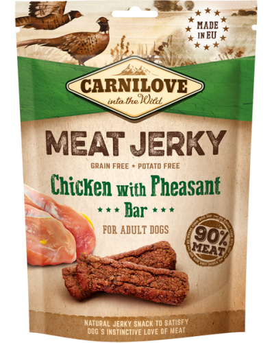 CARNILOVE DOG SNACK MEAT JERKY  CHICKEN with PHEASANT BAR 100gr