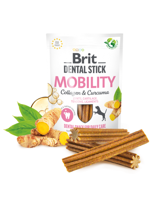 BRIT DENTAL STICKS MOBILITY with COLLAGEN & CURCUMA 7ΤΜΧ (Για υγιή δόντια, υγιείς αρθρώσεις & τένοντες)