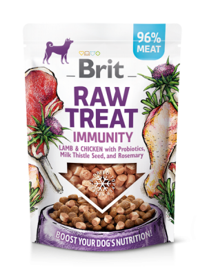 BRIT DOG RAW TREAT IMMUNITY LAMB & CHICKEN WITH PROBIOTICS 40GR (Για υποστήριξη του ανοσοποιητικού συστήματος)