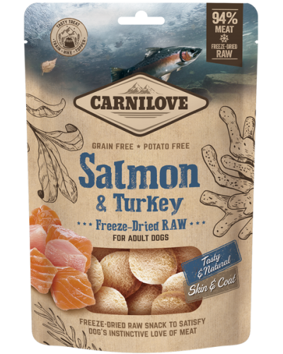 Carnilove Dog Freeze-Dried Raw Snacks Salmon & Turkey 60GR