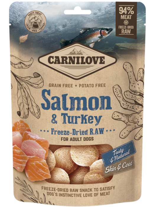 Carnilove Dog Freeze-Dried Raw Snacks Salmon & Turkey 60GR