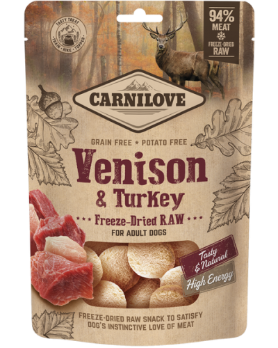 Carnilove Dog Freeze-Dried Raw Snacks VENISON & Turkey 60GR