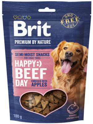 BRIT PREMIUM BY NATURE HAPPY DAY SEMI-MOIST BEEF with APPLES 180GR