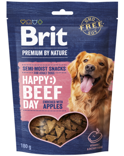 BRIT PREMIUM BY NATURE HAPPY DAY SEMI-MOIST BEEF with APPLES 180GR