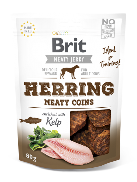 BRIT MEATΥ JERKY SNACK HERRING MEATΥ COINS 80GR