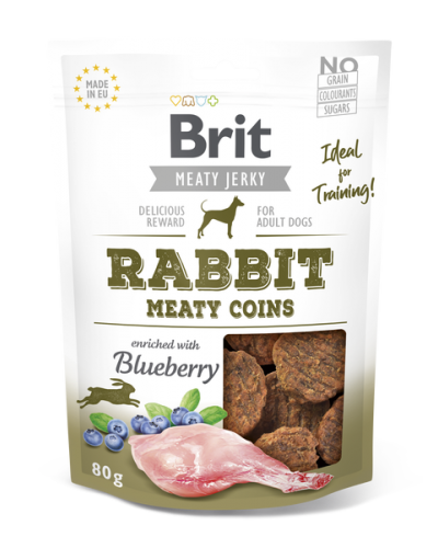 BRIT MEATΥ JERKY SNACK RABBIT MEATΥ COINS 80GR