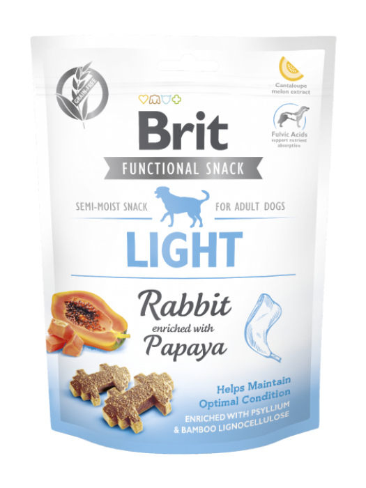 BRIT FUNCTIONAL SNACK LIGHT RABBIT WITH PAPAYA 150GR (ΚΟΥΝΕΛΙ & ΠΑΠΑΓΙΑ)