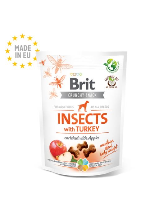 BRIT INSECT CRUNCHY SNACK TURKEY & APPLES 200GR (ΓΑΛΟΠΟΥΛΑ & ΜΗΛΟ)	