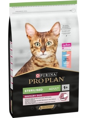 PROPLAN CAT STERILISED SAVOURY DUO ΜΠΑΚΑΛΙΑΡΟΣ & ΠΕΣΤΡΟΦΑ 1,5KG