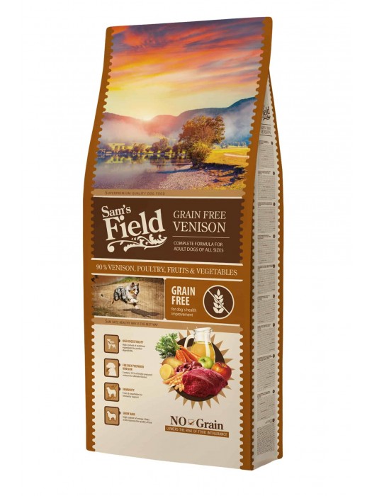 SAM'S FIELD GRAIN FREE VENISON 13KG (ΕΛΑΦΙ & ΓΑΛΟΠΟΥΛΑ)