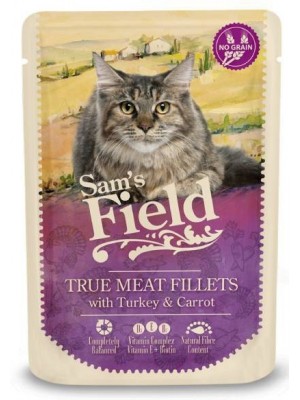 SAM'S FIELD CAT POUCH ADULT TURKEY 85g