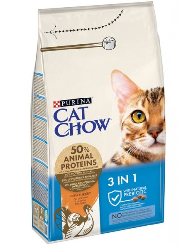 Cat Chow Feline 3 in 1 Γαλοπούλα 15kg