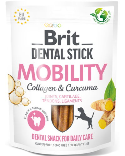 BRIT DENTAL STICK MOBILITY with COLLAGEN & CURCUMA 7ΤΜΧ (Για υγιη δοντια, υγιεις αρθρωσεις & τενοντες)	