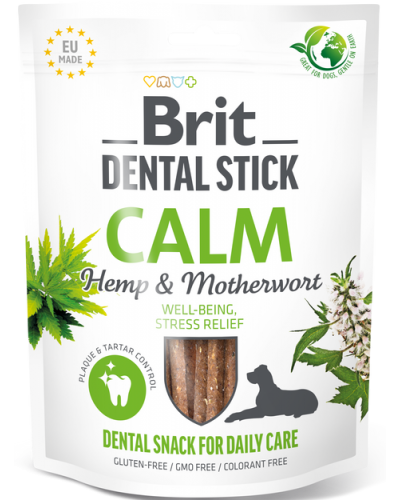 BRIT DENTAL STICKS CALM with HEMP & MOTHERWORT 7ΤΜΧ (Για υγιη δοντια & αντιμετωπιση του στρες)