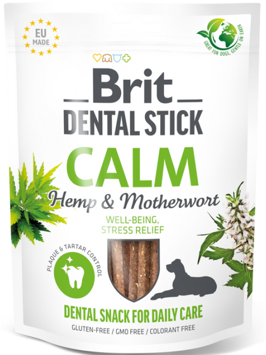 BRIT DENTAL STICKS CALM with HEMP & MOTHERWORT 7ΤΜΧ (Για υγιη δοντια & αντιμετωπιση του στρες)