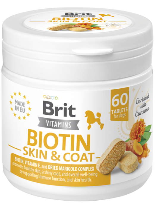 BRIT VITAMINS DOG BIOTIN SKIN & COAT CARE 60TABS (Για υποστηριξη της υγειας του δερματος και του τριχωματος)