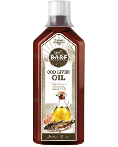 CANVIT BARF COD LIVER OIL 500ML (Λαμπερο τριχωμα και υγιες δερμα)