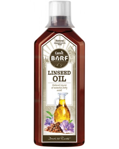 CANVIT BARF LINSEED OIL 500ML (Λαμπερο τριχωμα και υγιες δερμα)