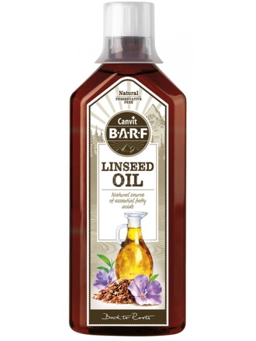 CANVIT BARF LINSEED OIL 500ML (Λαμπερο τριχωμα και υγιες δερμα)