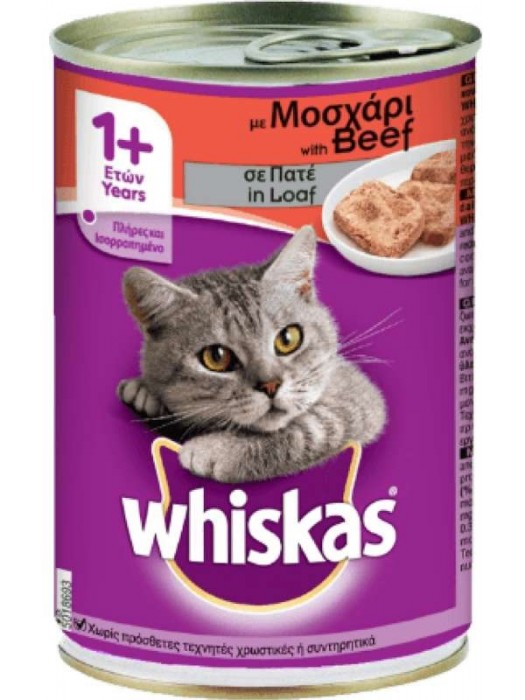 WHISKAS ΠΑΤΕ ΜΕ ΜΟΣΧΑΡΙ 400GR